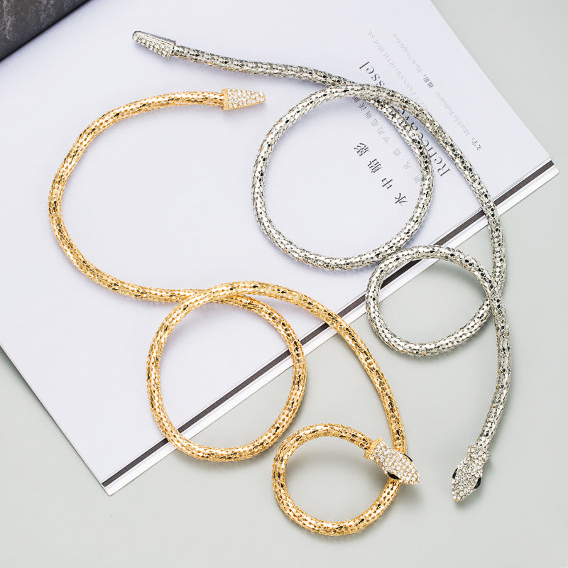 Creative Alternative Snake-shaped Hollow Chain Female Necklaces