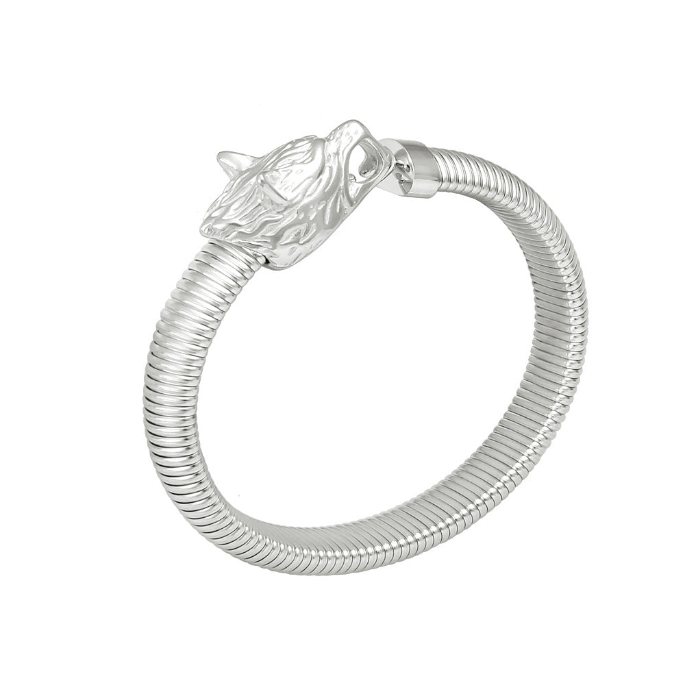Women's & Men's Stainless Steel Fashion Exaggerated High Sense Open-ended Bracelet