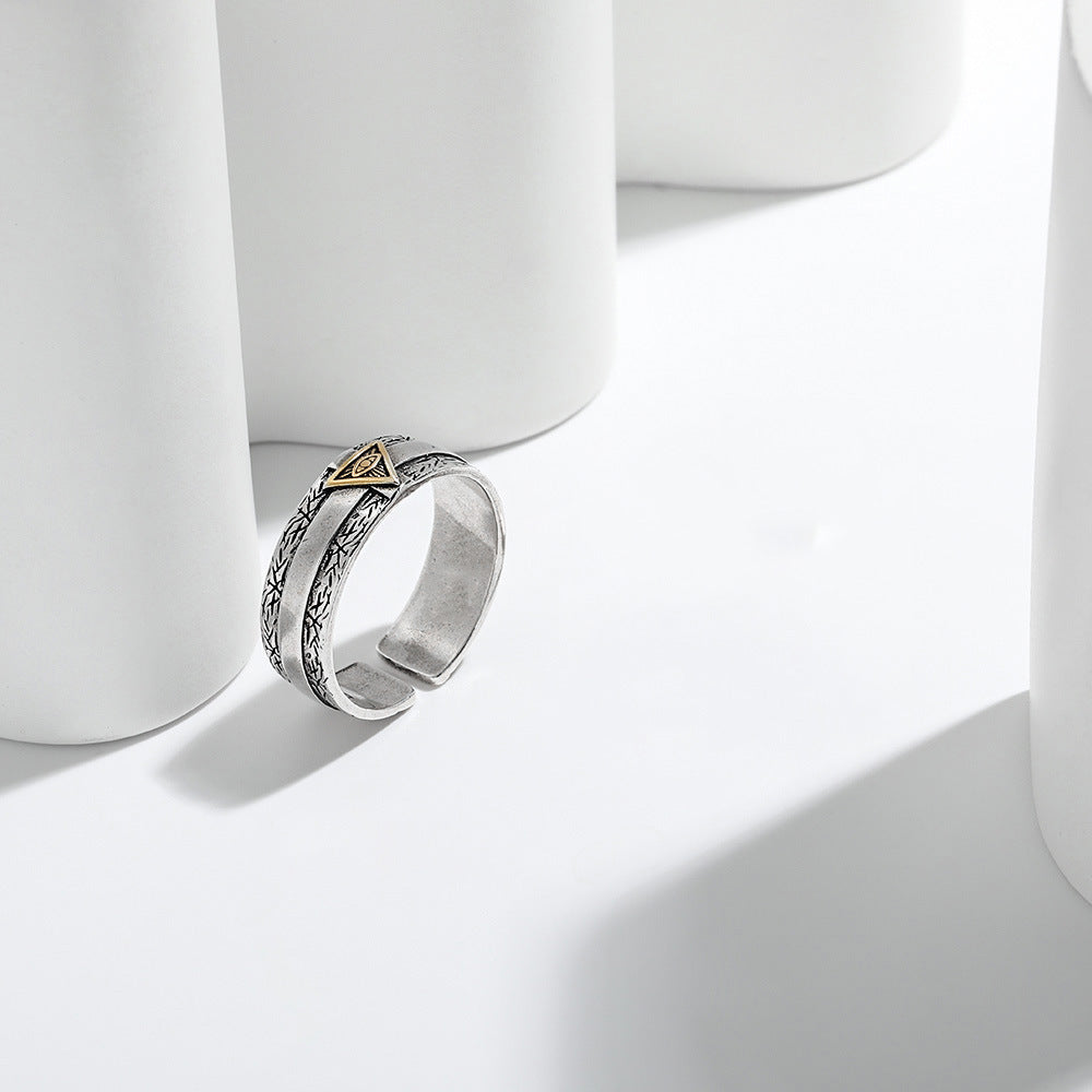 Retro Distressed Horus Eye Of God Rings