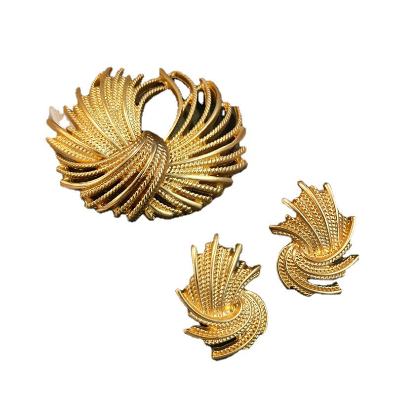 Ornament Electroplated Real Gold Plain Fireworks Design Brooch Rings