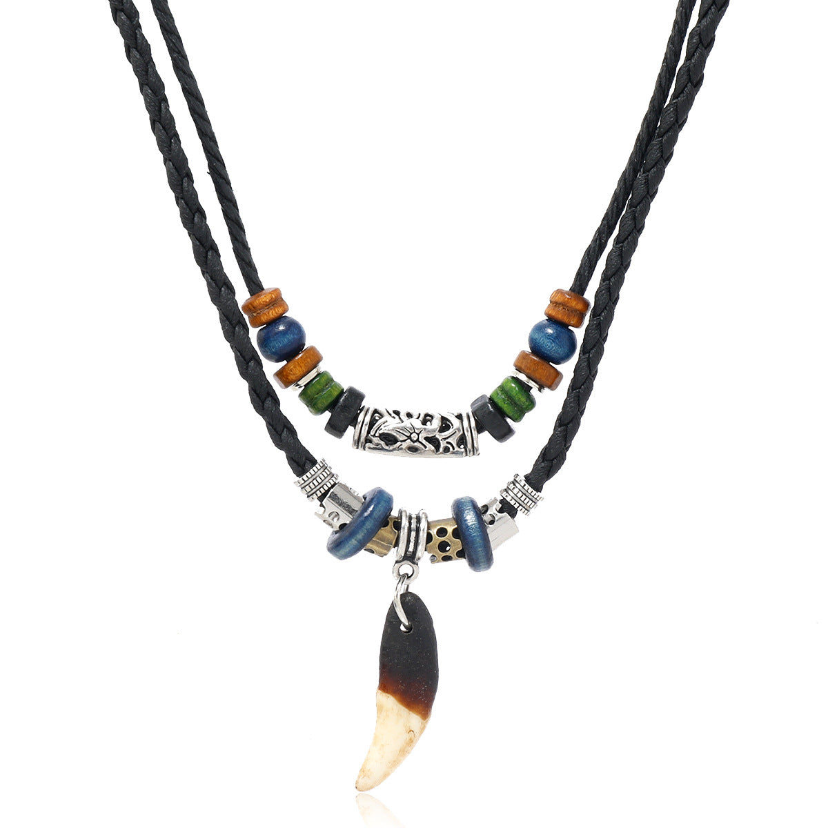 Colliers avec pendentif ornement de style ethnique pour hommes, éléments rétro