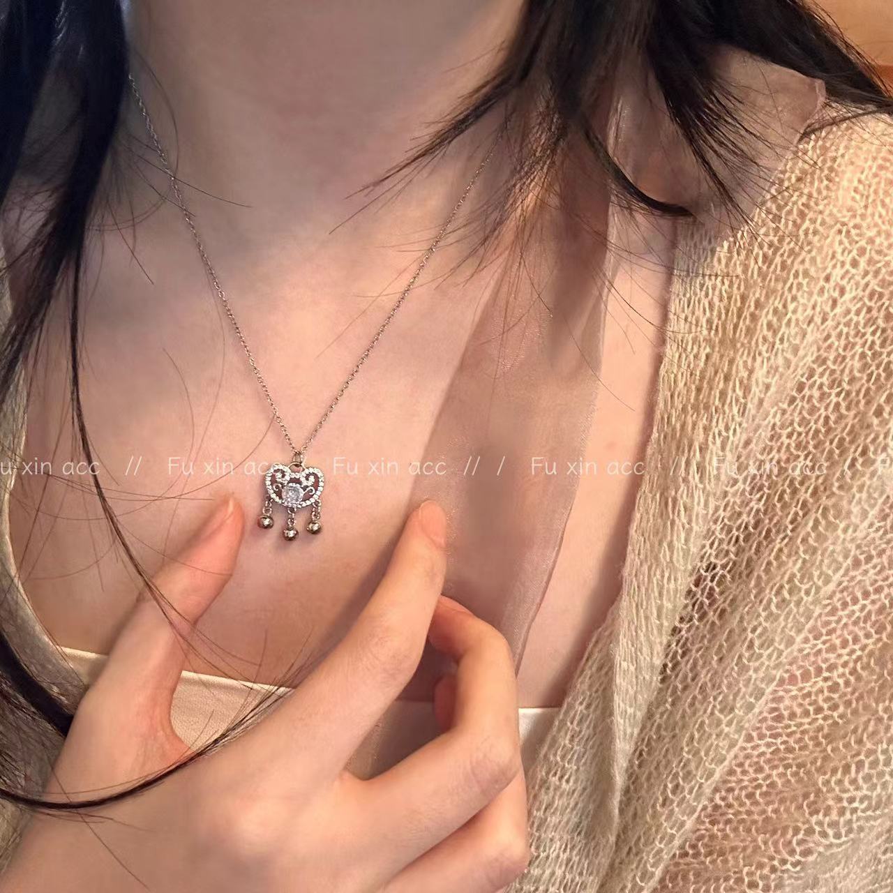Women's Zircon Safety Lock Chinese Special Interest Light Luxury Necklaces
