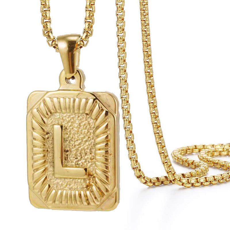 Colliers dorés simples en acier inoxydable Hip Hop pour hommes