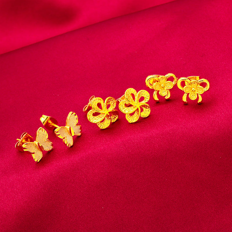 Women's Vietnam Placer Gold Fashion Butterfly Live Earrings