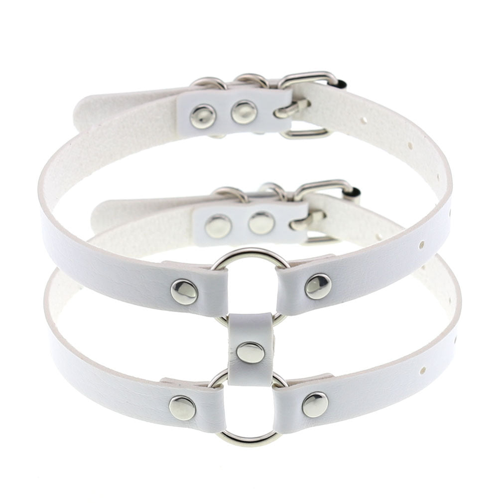 Colliers de personnalité simples en cuir de style gothique à double rangée
