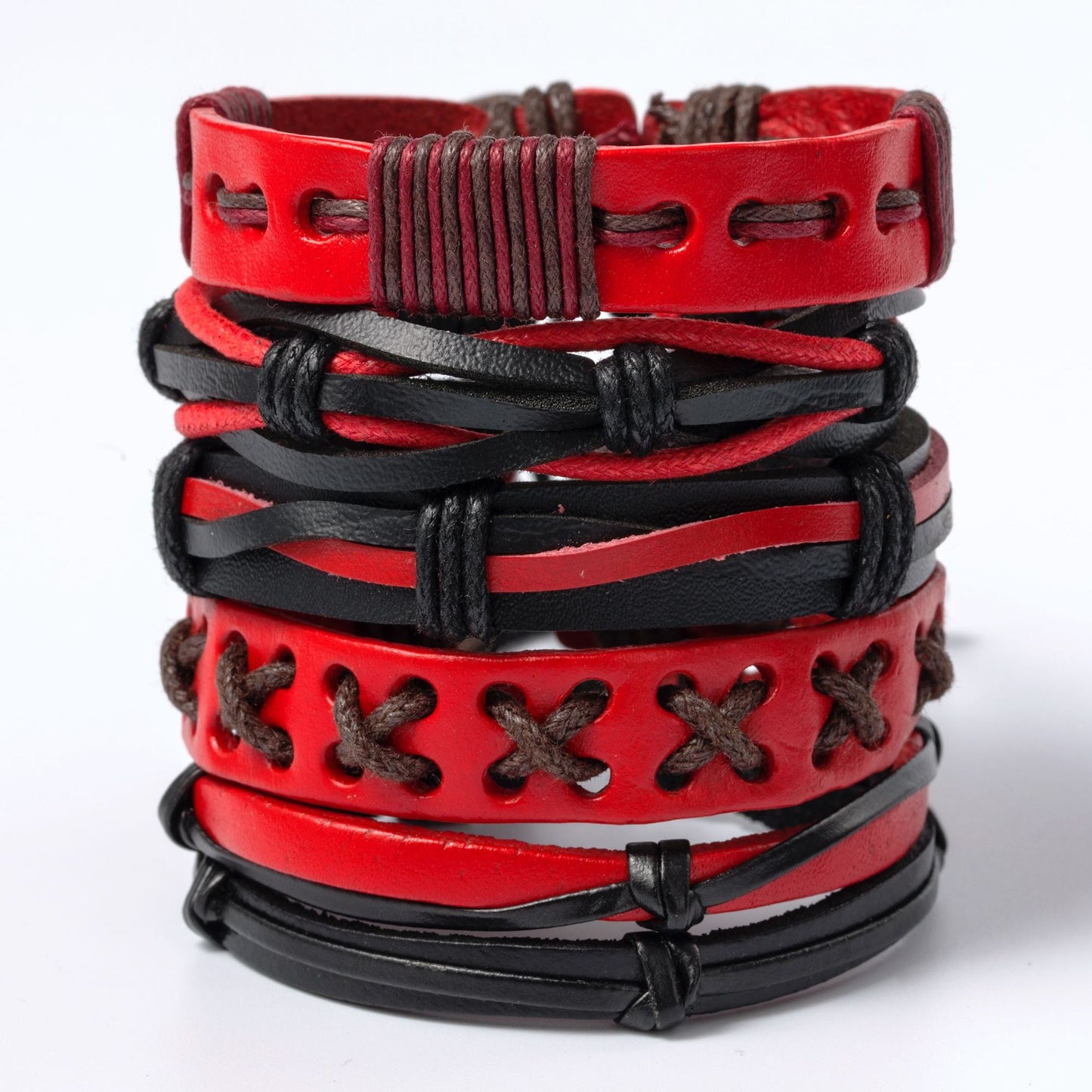 Men's Leather Hand-woven Hip Hop Punk Suit Bracelets