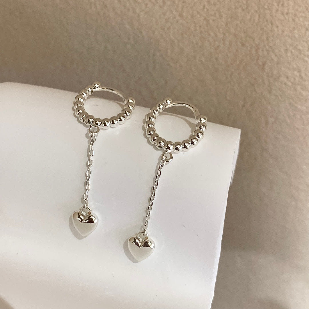 Fall Elegant Heart Tassel Clip Niche Temperament Rings