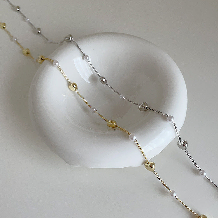 Heart Pearl Female Niche Retro Personality And Necklaces