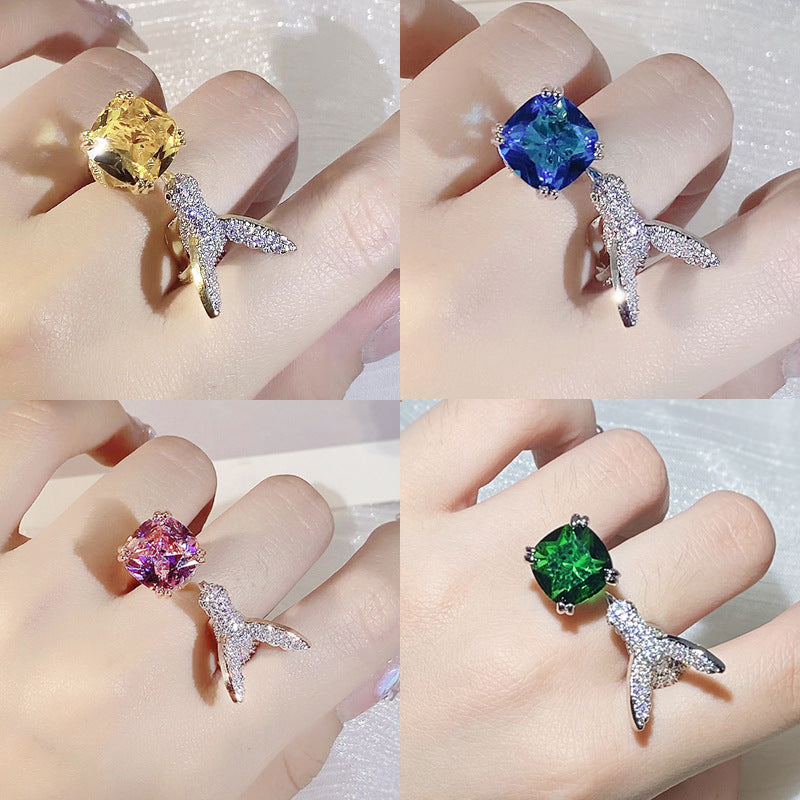 Creative Hummingbird Group Inlaid Zircon Light Rings
