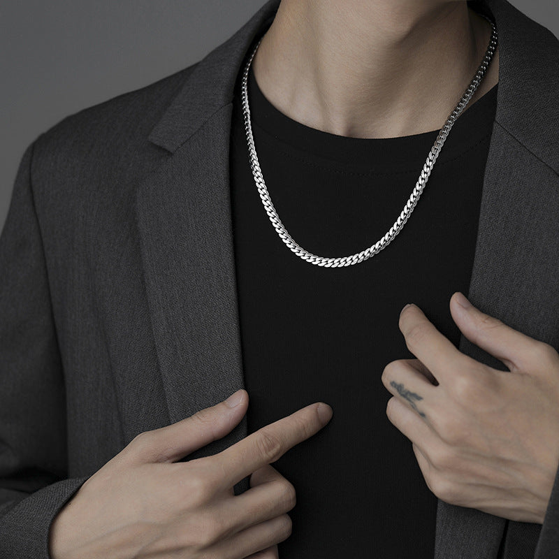 Men's Simple Personality Clavicle Chain Titanium Steel Accessories Hip Hop Necklaces