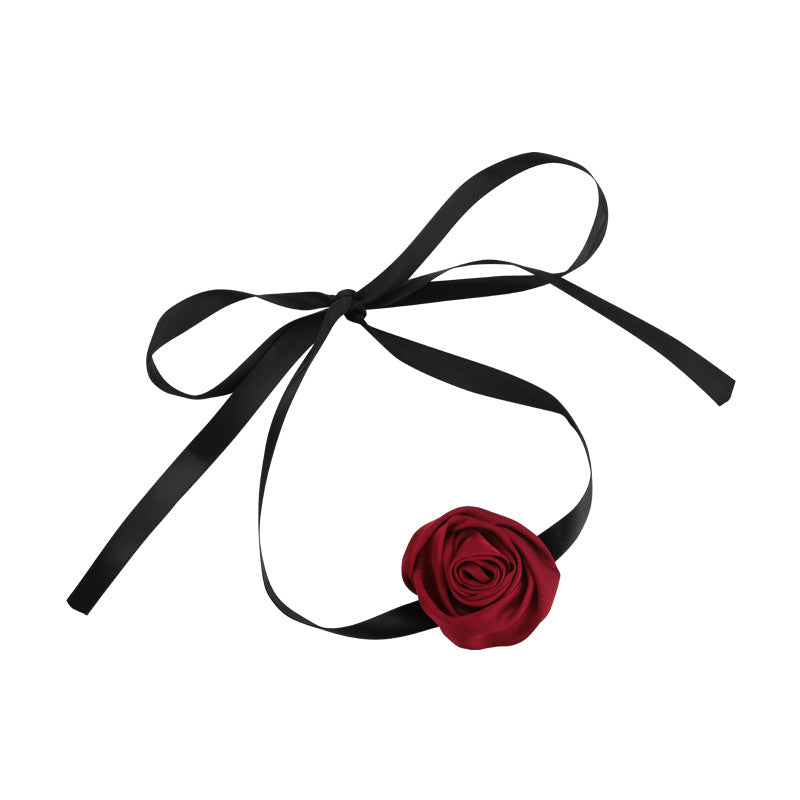 Damen-Schlüsselbein-Halsketten im Retro-Stil mit Rosen-Riemen und Schlüsselbein