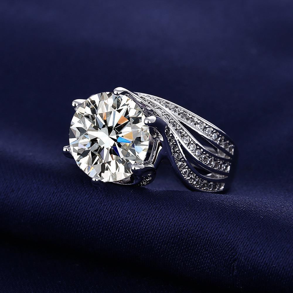 Princess Diamond Big Luxury Karat Artificial Female Rings