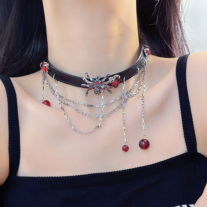 Sweet Wine Red Vampire Ear Hot Necklaces