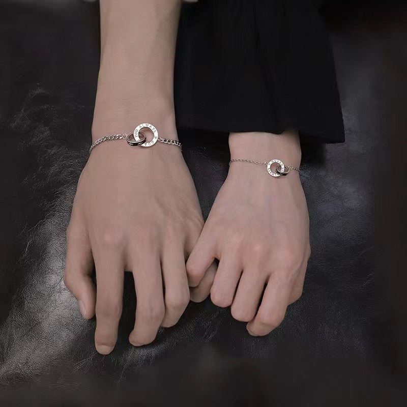 Doppeltes Paar Paar koreanische Armbänder mit schlichtem Design