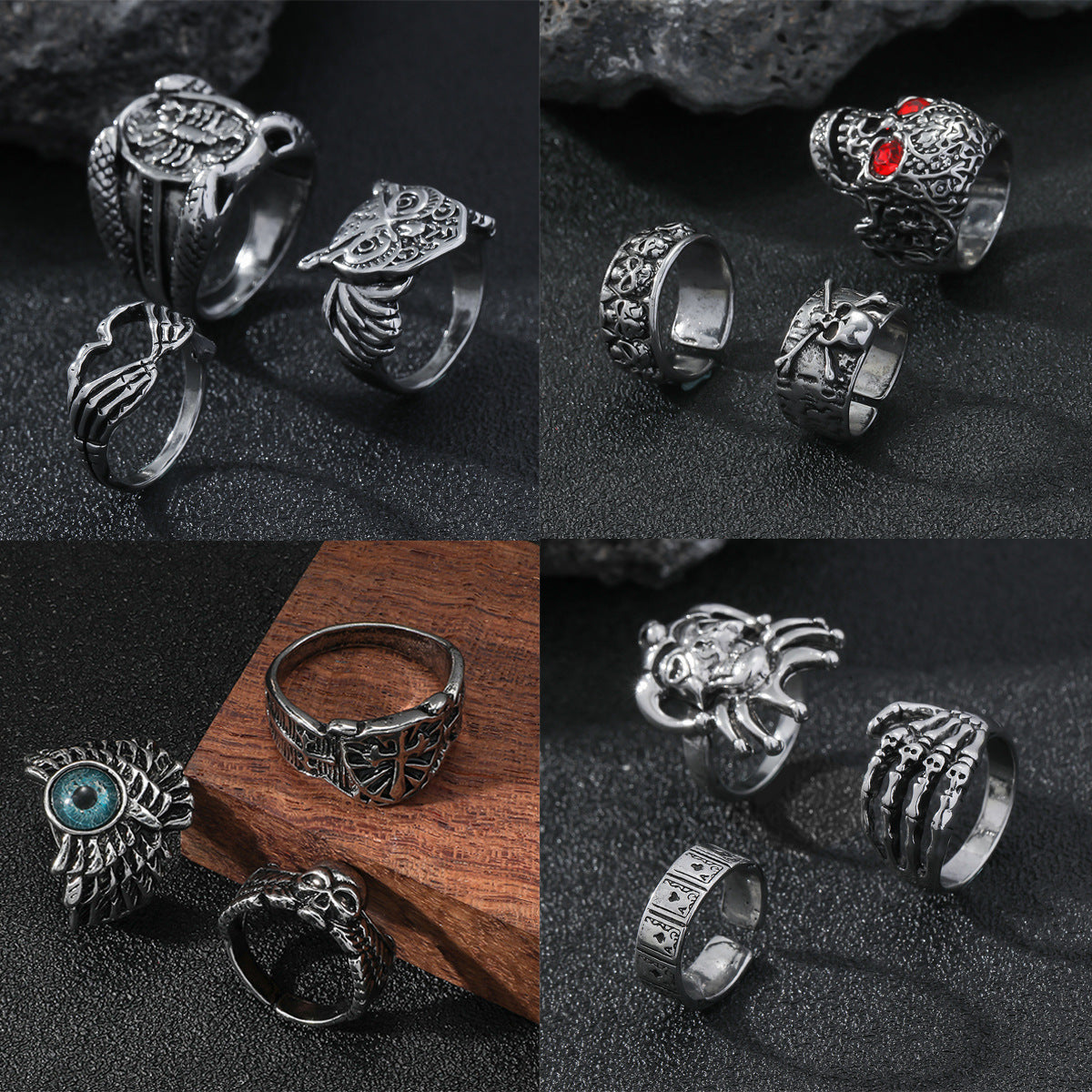 Men's Vintage Skull Distressed Splendid Trendy Hip Rings