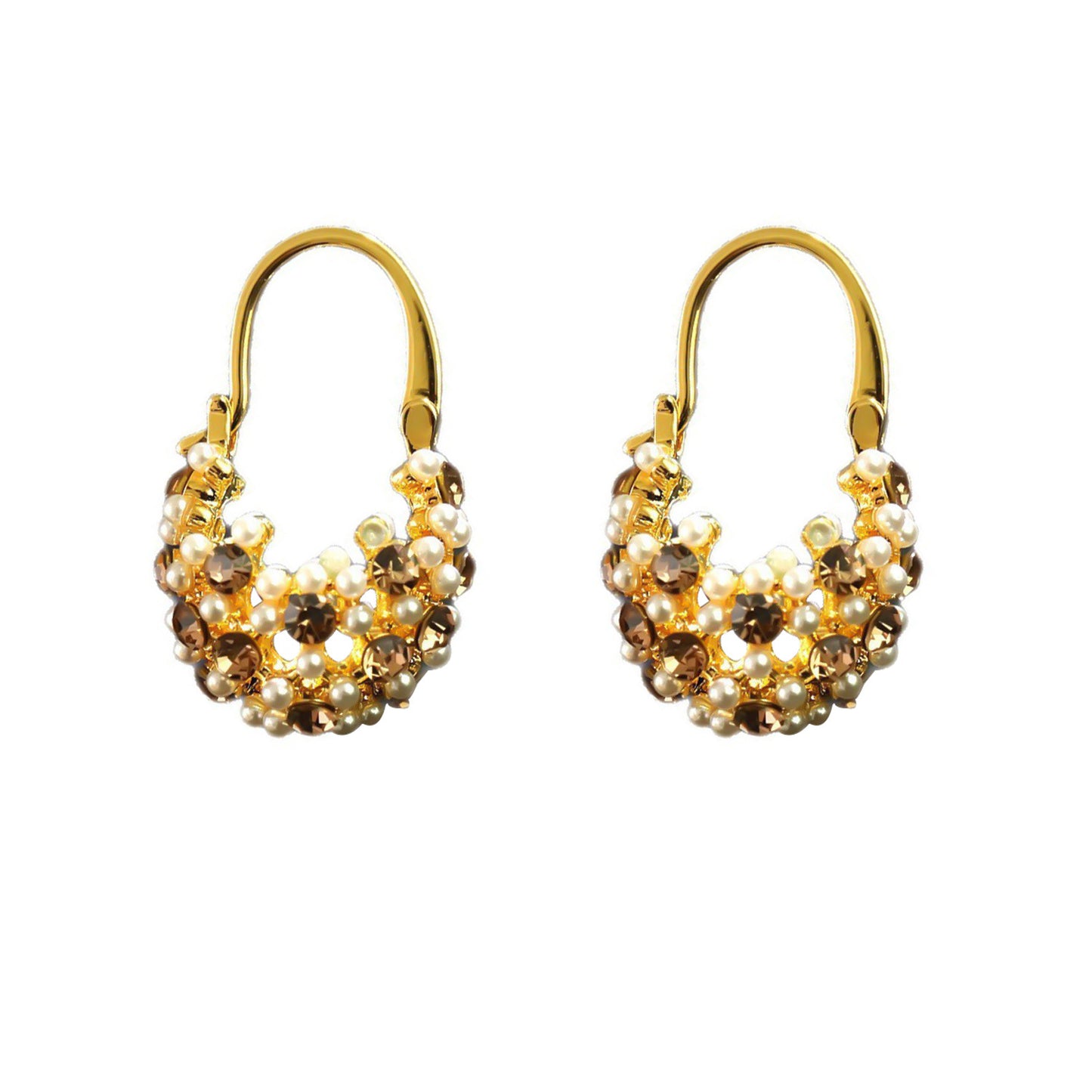 Pearl Flower Basket U-shaped Clip Exquisite Ear Buckle
