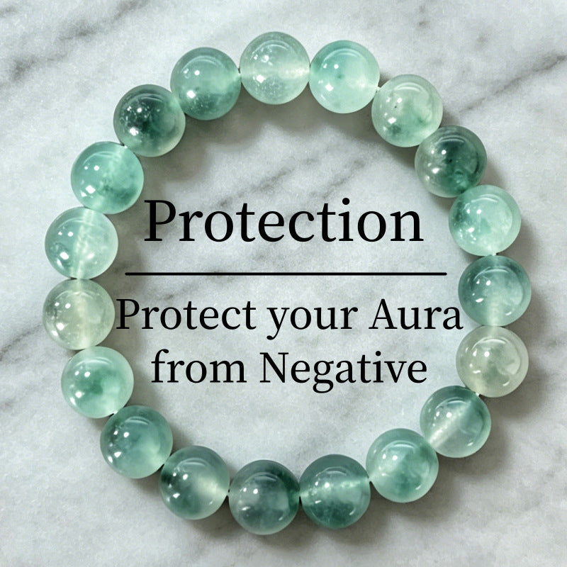 Blue White Jade Water Grass Crystal Bracelet