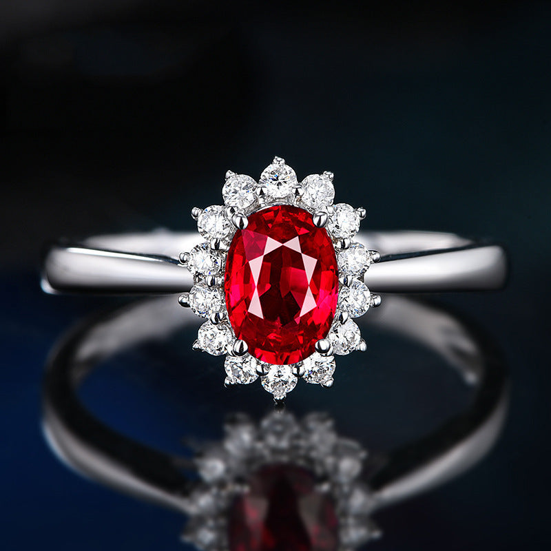 Bunte Edelstein-Prinzessin-Verlobungsringe für Damen, klassische Voll-Strass-Zirkon-Ringe