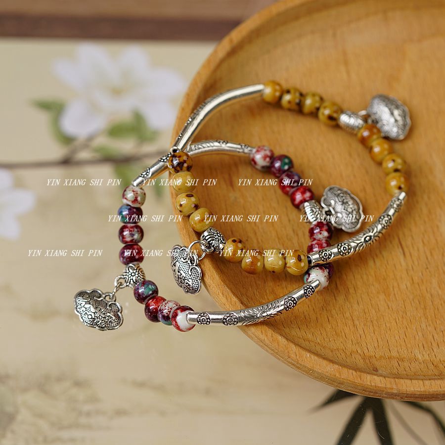 Handmade Ceramic Mori Style Female Ethnic Bracelets