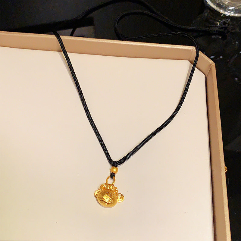 Colliers en cuir avec pendentif porte-bonheur pour femmes, Design de Style National, serrure de sécurité