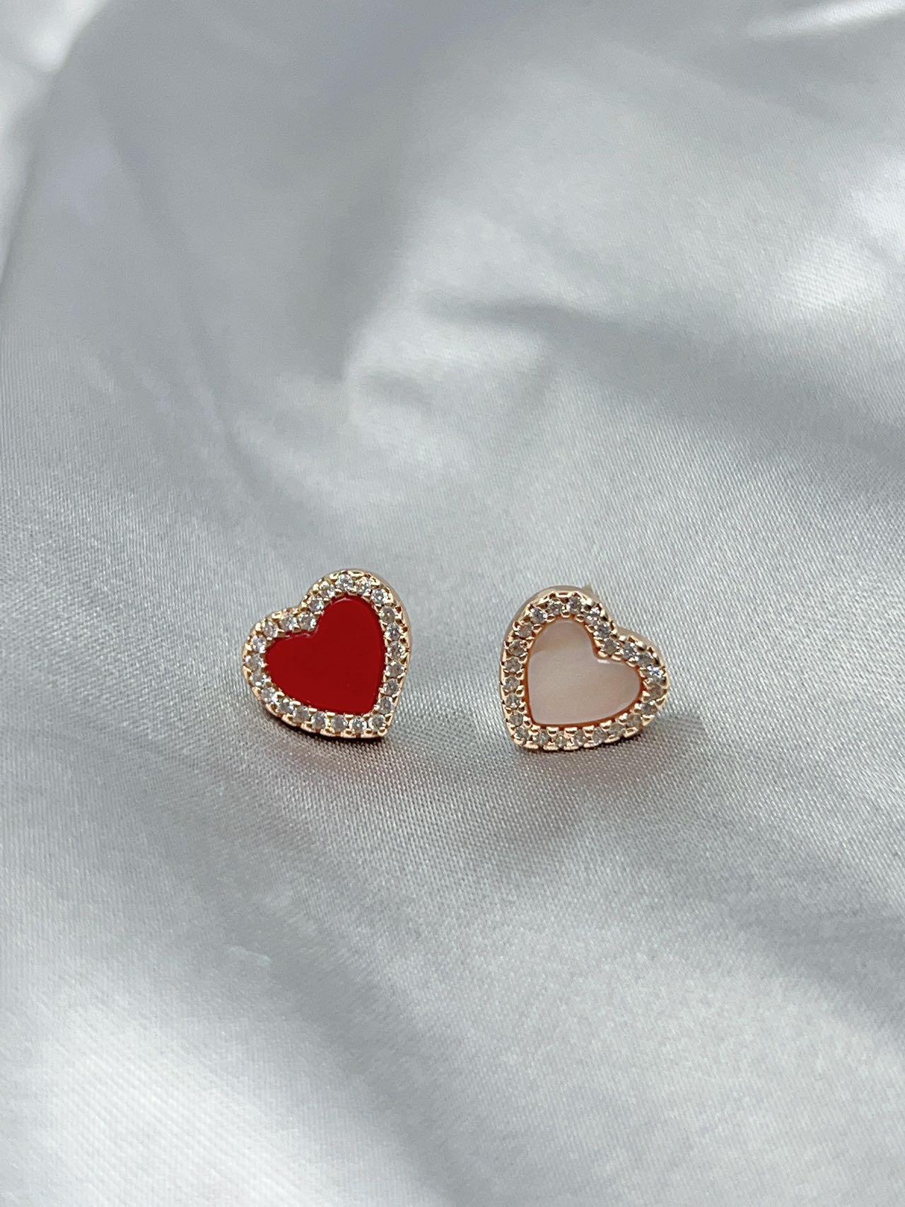 Pink Love Heart Niche Design Shell Heart-shaped Earrings