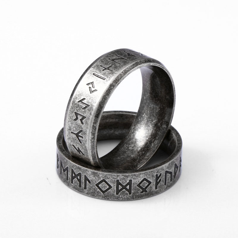 Women's & Men's & Fashion Stainless Steel And Nordic Retro Viking Letter Rings