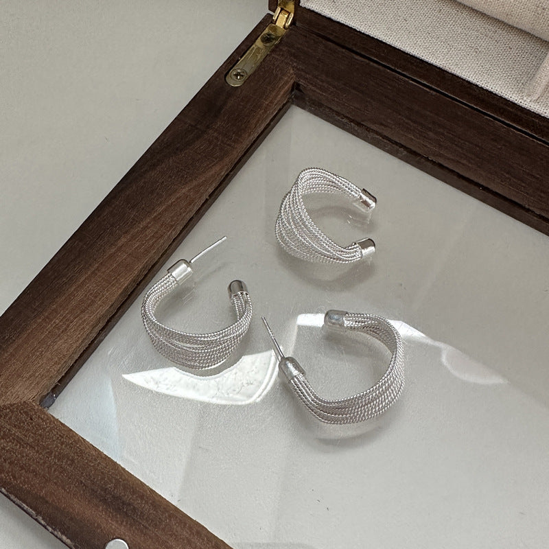 Sterling Sier String Korean Style Simple Rings