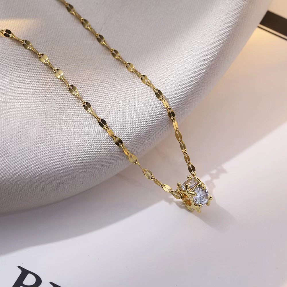 Leichte Luxus-Halsketten mit geometrischem Zirkon und besonderem Interesse