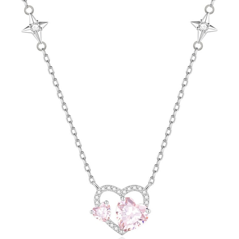 Women's Sterling Sier Fan Heart-moving Clavicle Chain Accessories Necklaces