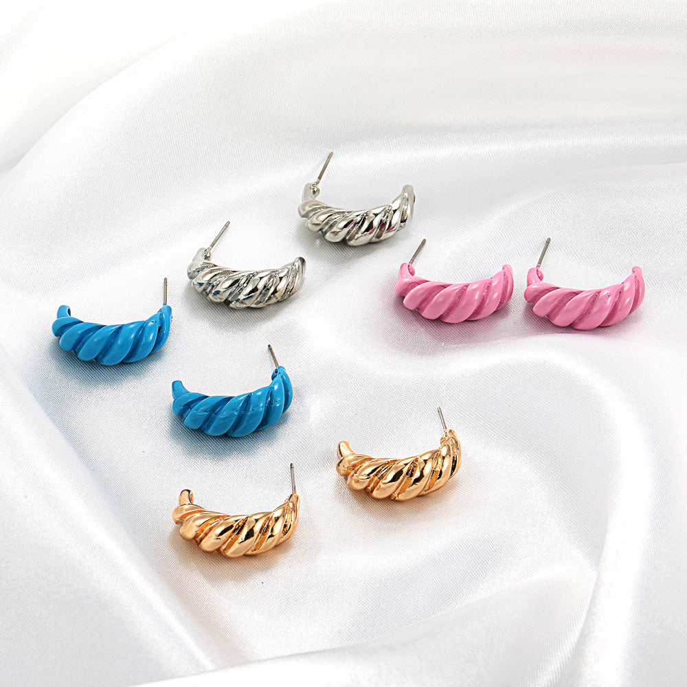 Twist Female French Style Temperament Alloy Rings