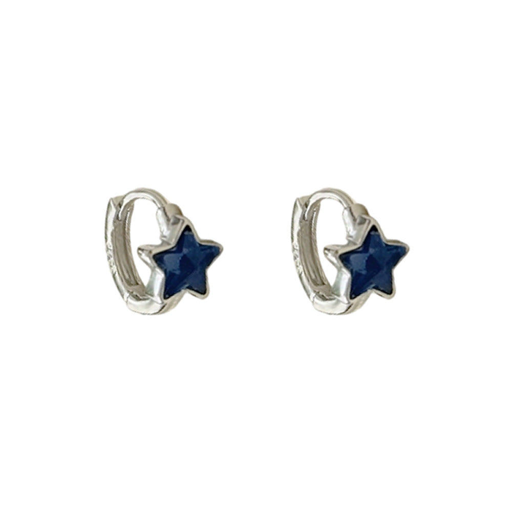 Star Mango Blue Ear Clip Light Luxury Texture Niche Design Earrings