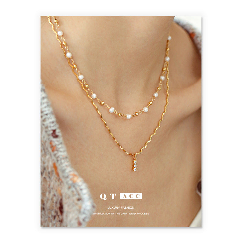 Brass Gold-plated Niche Minimalist Fashion Versatile Commuter Necklaces