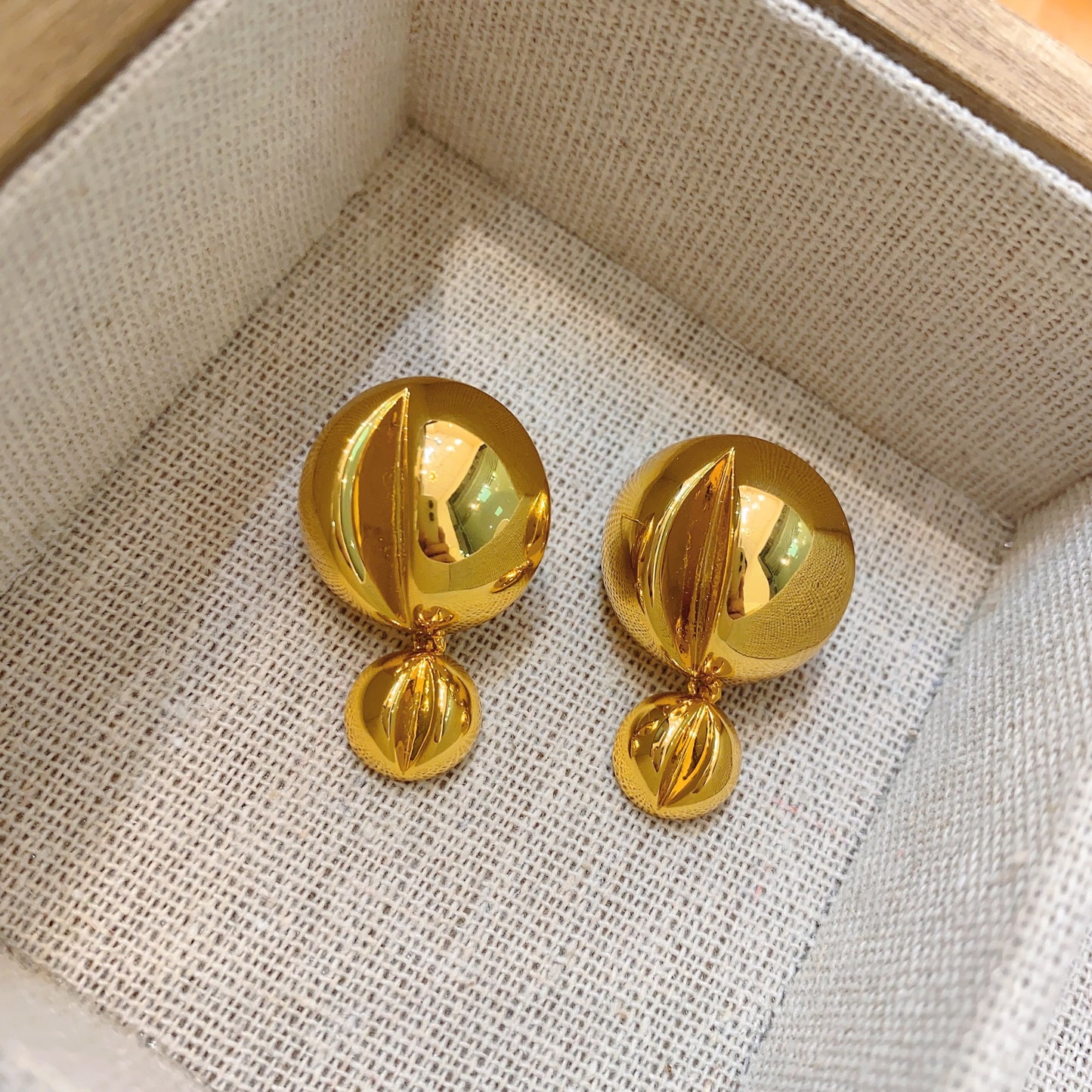 Air Balloon Metal Size Double Bead Female Minority Earrings