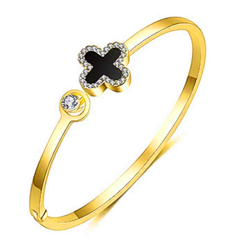 Rose Gold Clover Brace Lace Diamond Temperament Wild Bracelets