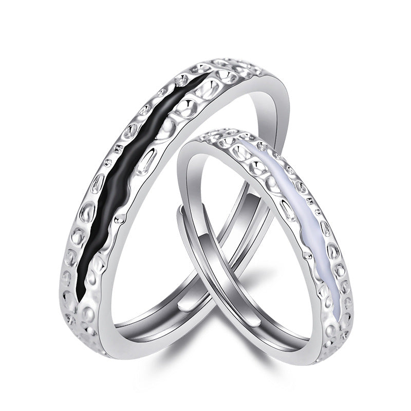 Of Trendy Open-end Personality Fashion Black And Rings