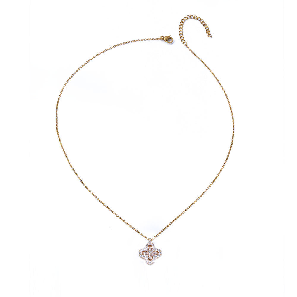 Women's Zircon Flower Diamond Open-ended Fashion Exquisite Minority Design Light Luxury Jewelry Set