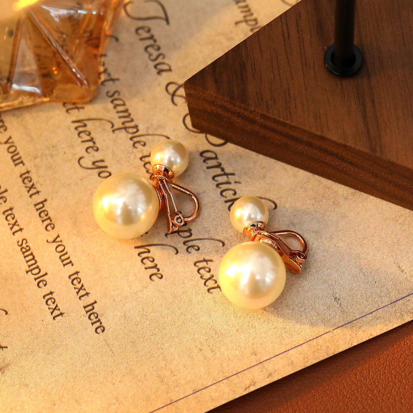 Women's Natural High-grade Pearl Triangle For Temperamental Minority Gold Color Rings
