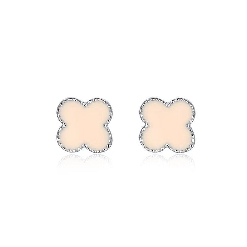 Four Leaf Clover Ear Elegant Sapphire Earrings