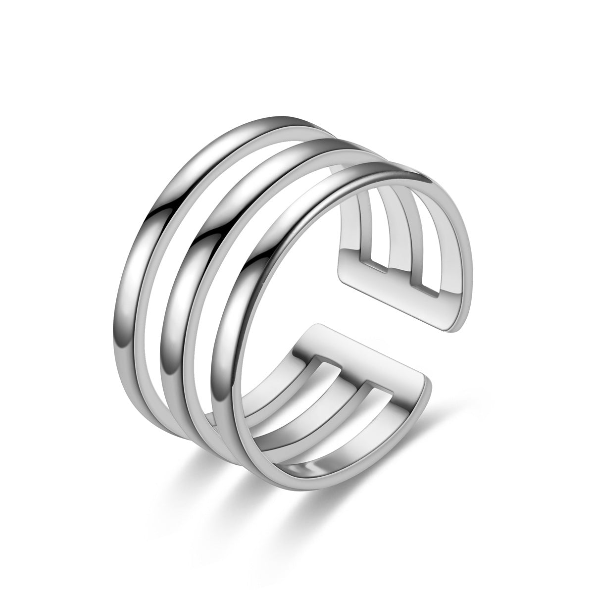 Adjustable Mouth Titanium Steel Hollow Korean Rings