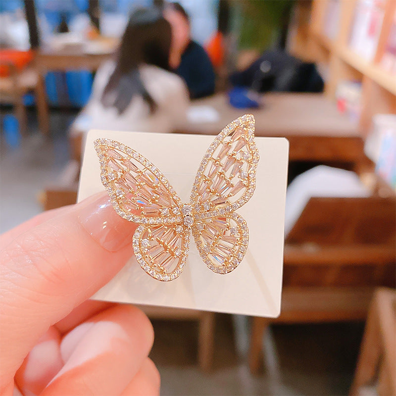 Luxury Super Fairy Zircon Butterfly Open Index Finger Rings