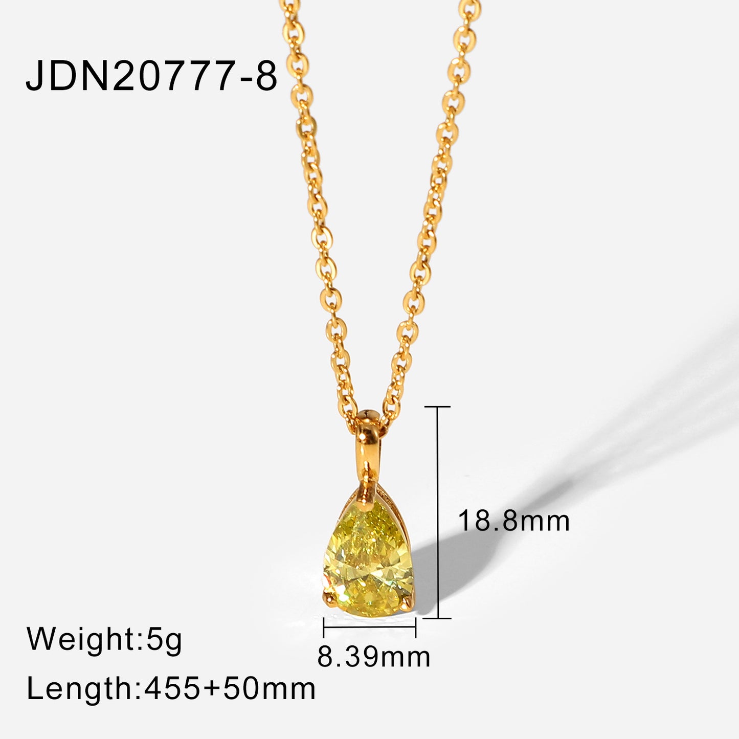 Gold Plated December Zircon Stainless Steel Necklaces