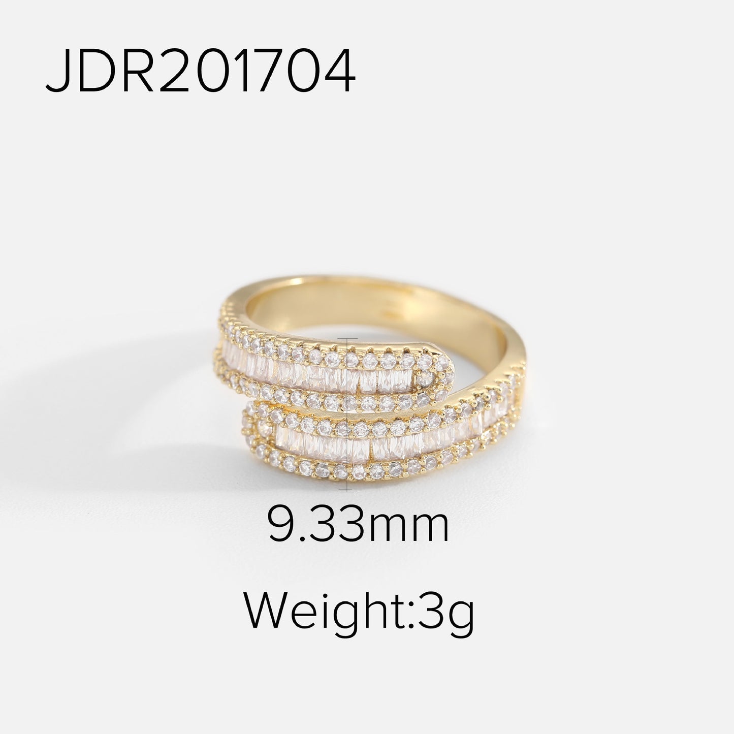 Women's Plated Trinket Brass Strip Zircon Jewelry Shiny Rings