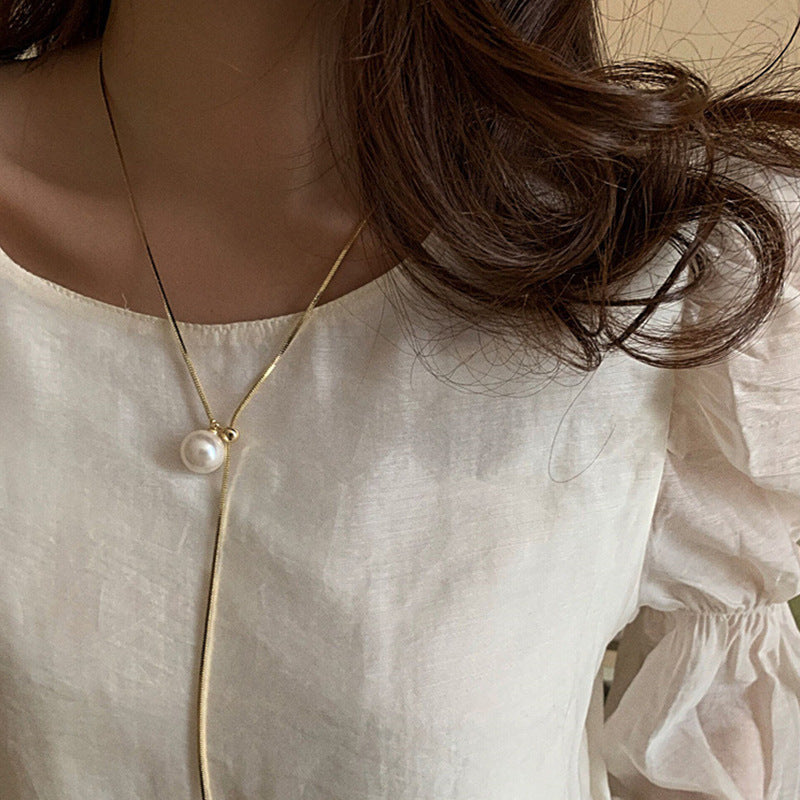 Women's Drawable Pearl Cold Style Fashionable Personality Minimalist Elegant Necklaces