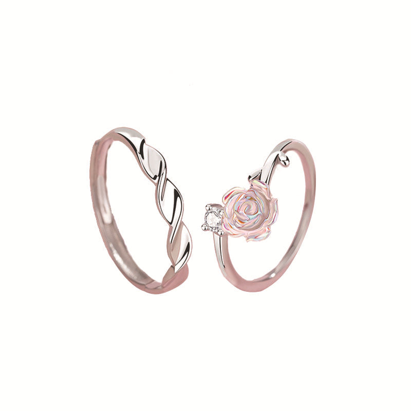 Paar einfache Sterlingsilber-Ringe im koreanischen Stil