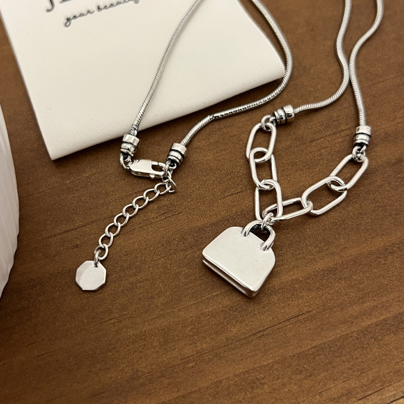 Pendentif de sac solide au Design de Niche coréenne pour femmes, pour colliers simples à la mode
