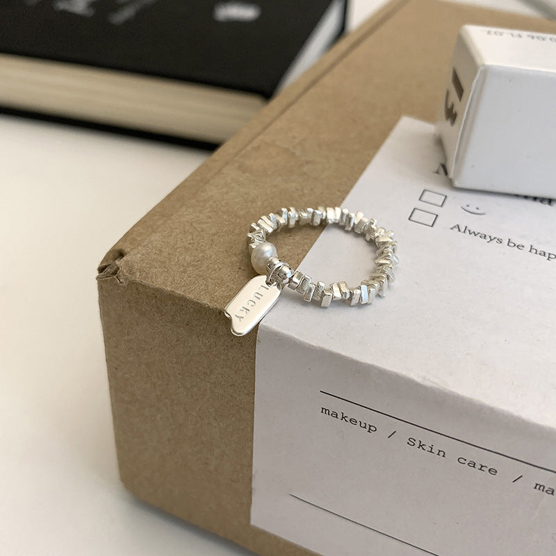 Damen-Ringe im gebrochenen Silber-Kaltstil, modisch, schlicht, temperamentvoll