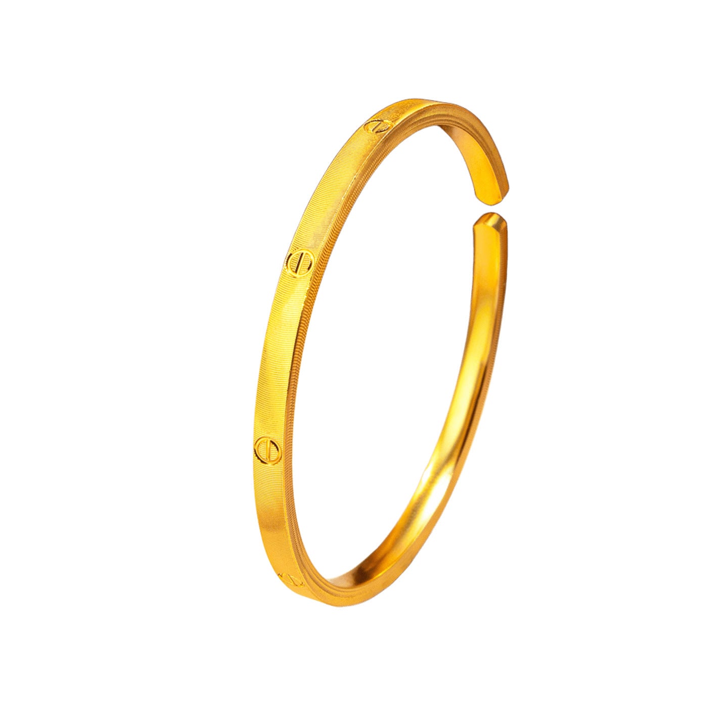 Women's Style Vietnam Placer Gold Cat Eye Pattern Design Exquisite Opening Bracelet