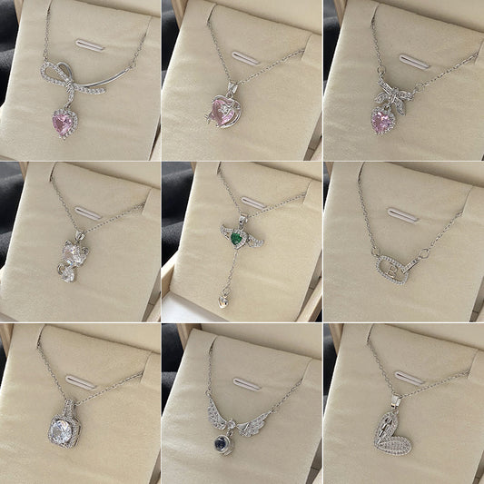 Micro Inlaid Zircon Flower Short Style Versatile Necklaces