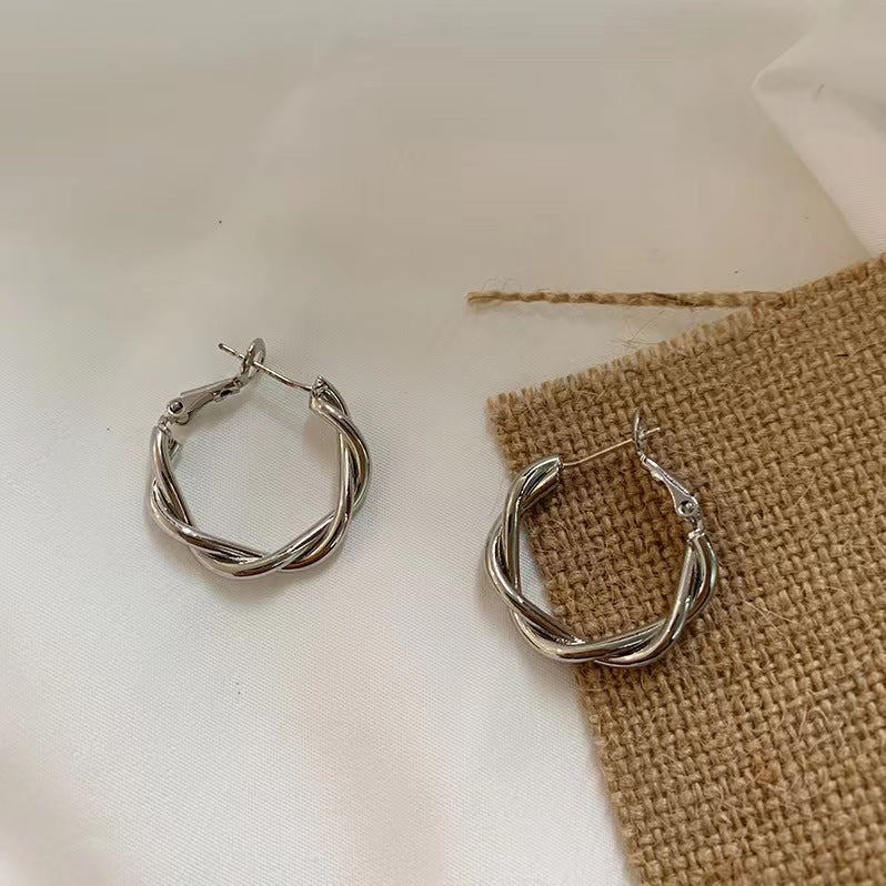Twist Circle Sier Pin Fresh Personalized Needle Rings