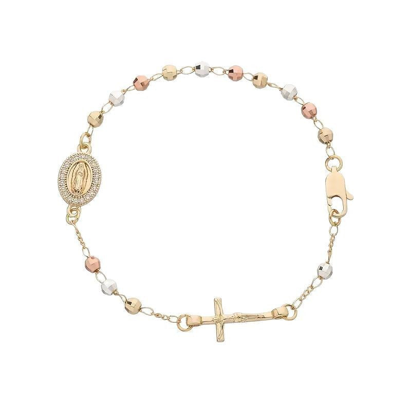 Cross Bead Diamond Copper Color Light Luxury Necklaces
